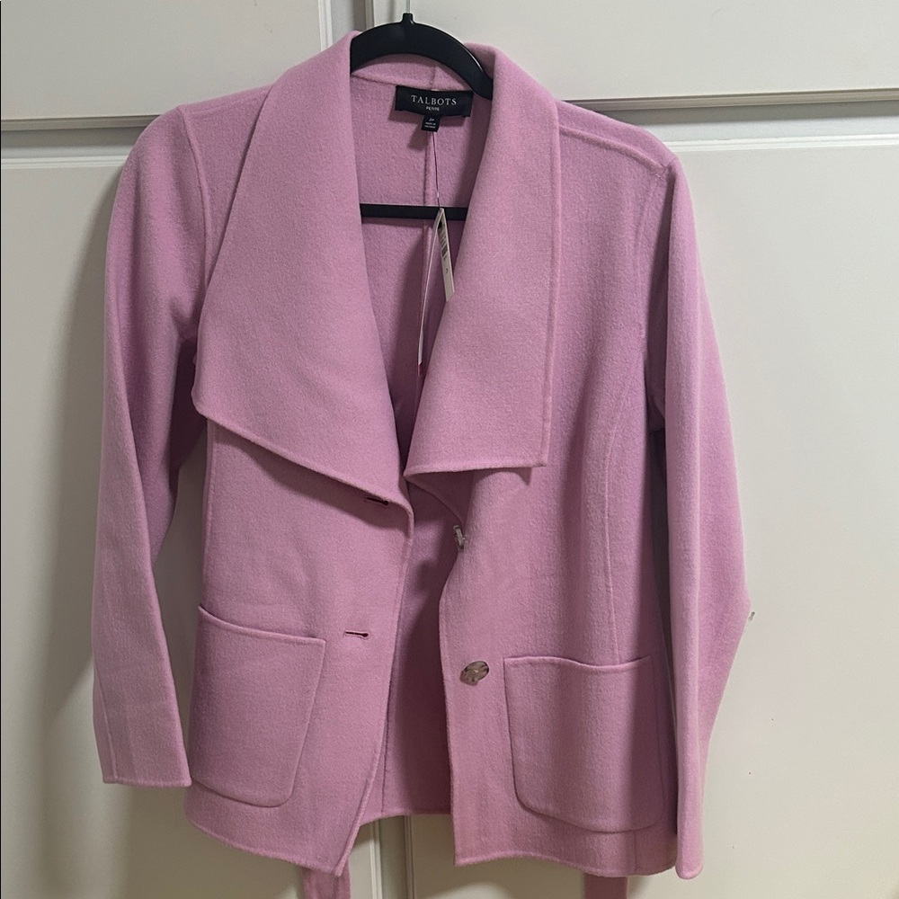 Talbots Soft Cozy Pink Wrap Jacket 2P NWT